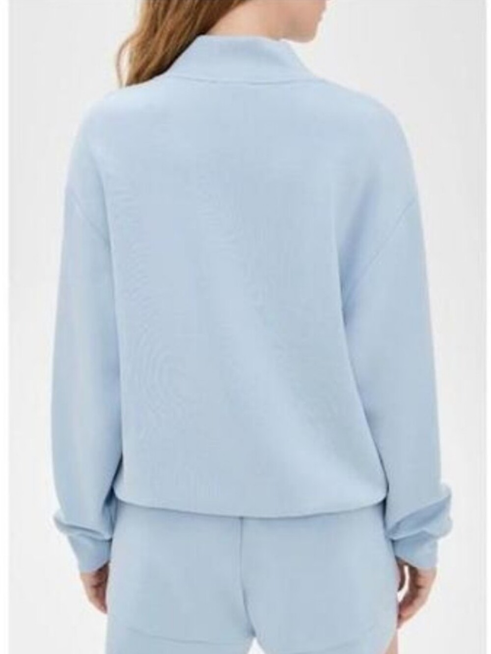 Varley DoubleSoft Betsy Sweatshirt Light Blue Stretch-Jersey Women's Size Large - Picture 2 of 13